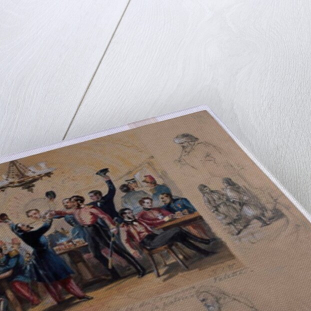 Scene in the Cafe du Commerce Valetta, 'Mourir pour la patrie', Malta, 1854 by Henry John Wilkinson