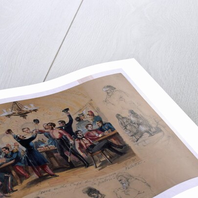 Scene in the Cafe du Commerce Valetta, 'Mourir pour la patrie', Malta, 1854 by Henry John Wilkinson