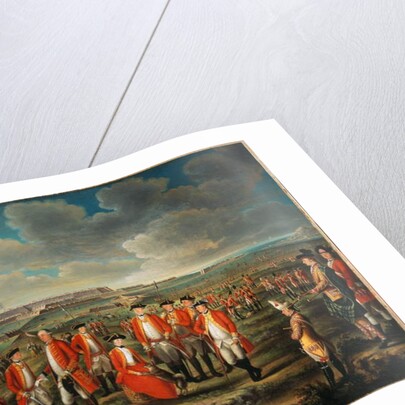 Lady Louisa Lennox with her husband’s Regiment, 25th Regiment of Foot, with Lord George Lennox beside her, and Fort St Philip, Port Mahon, in the background, c.1771 by Giuseppe Chiesa