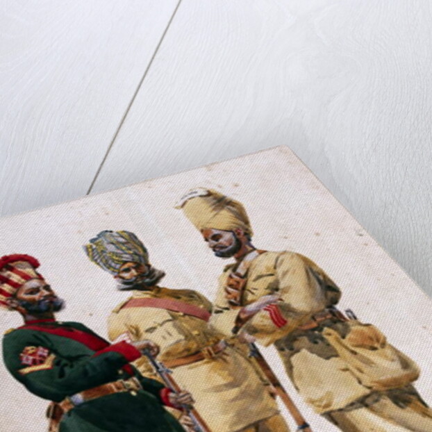 Soldiers of the 43rd Erinpura Regiment, the 44th Merwara Infantry and the 108th Infantry by Alfred Crowdy Lovett