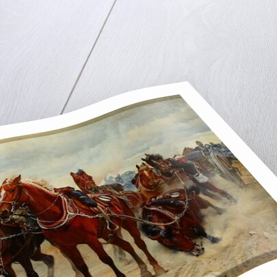Patient Heroes, a Royal Horse Artillery Gun Team in action, 1882 circa by Lady Butler