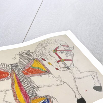 White horse with accoutrements by Frederick Gokliz