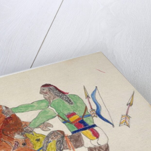 Bison trampling man by Frederick Gokliz