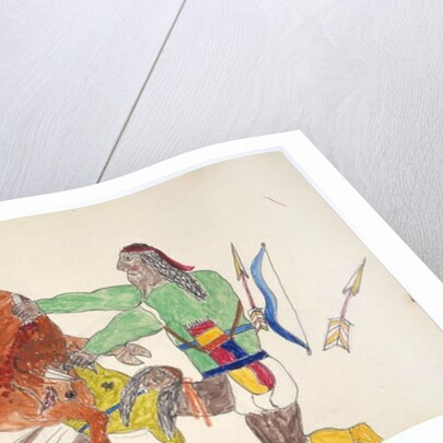 Bison trampling man by Frederick Gokliz