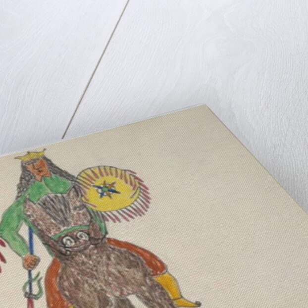 Two men on horseback with shields by Frederick Gokliz