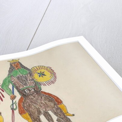 Two men on horseback with shields by Frederick Gokliz