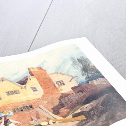 Cottages with a Washerwoman c.1808-9 by John Sell Cotman