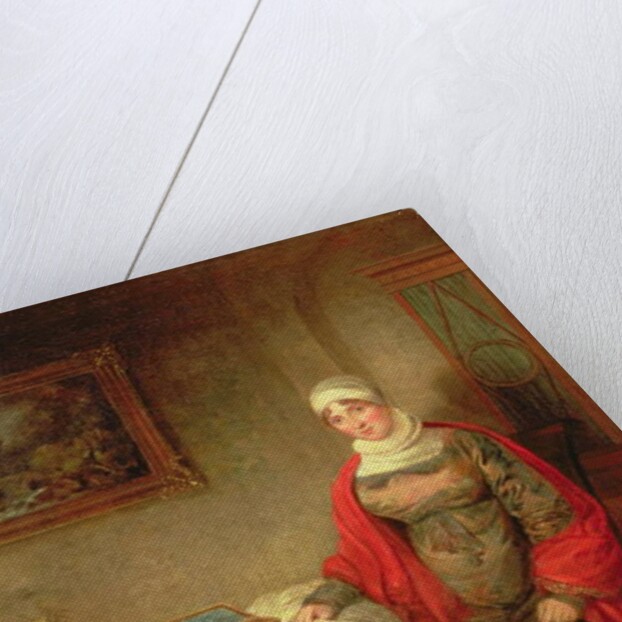 Portrait of Mrs John Crome Seated at a Table by an Open Workbox by Michael William Sharp