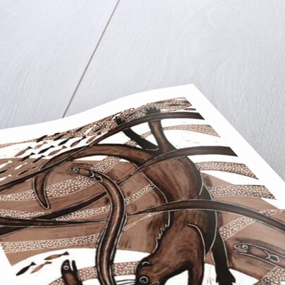 Otter with Eel, 2013 by Nat Morley