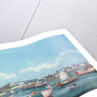 View of the Waterfront at Canton, c.1855 by School Chinese