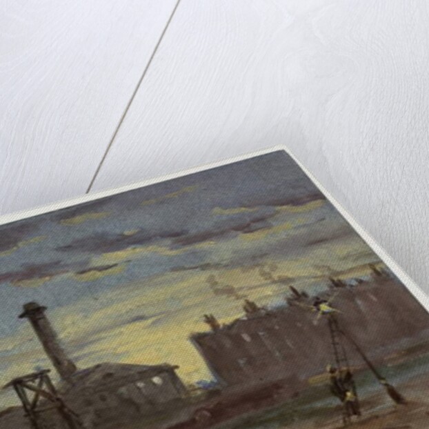 Gasworks at Sunset, c.1850 by Samuel Bough