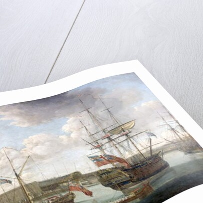 Launch at Deptford Dockyard, c.1750 by John the Elder Cleveley