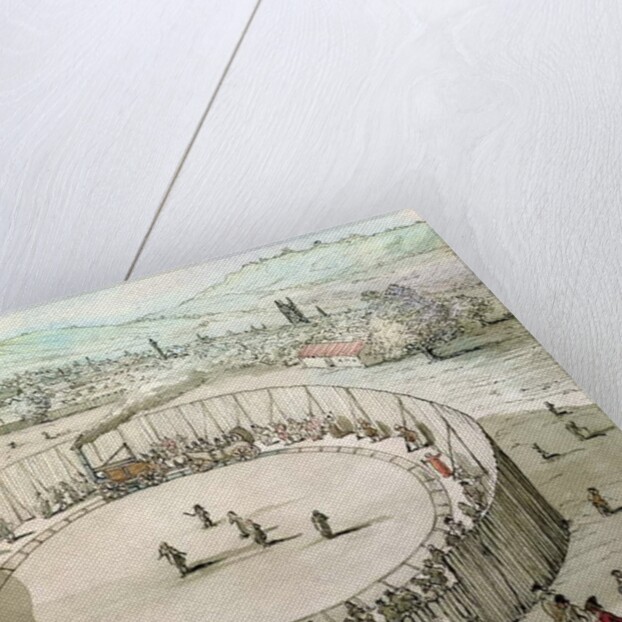 Richard Trevithick's Railroad, Euston Square in 1809 by Thomas Rowlandson