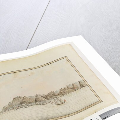 Opp. p. 19. 'Santa Cruz on the SE side of Teneriffe; Sirius & Convoy in the Roads. June 1787. The Peak Shewing in a Gap betweeen two other Mountains', c.1802 by William Bradley