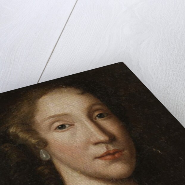 Head of a lady with a pearl necklace by School Scottish