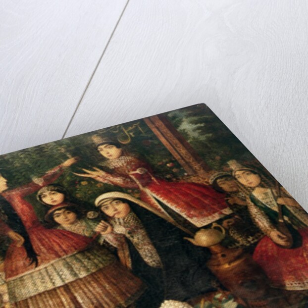 Women and Children in a Garden, 19th century by Persian School