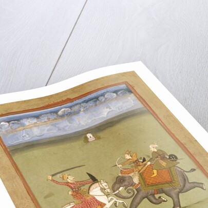 A Prince Fighting his Enemies on an Elephant, c.1710 by Indian School