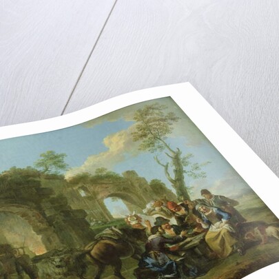 Horsemen Resting among Classical Ruins with a Fortune Teller by Paolo Monaldi