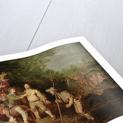 Peasants Brawling Outside a Tavern by Pieter Angillis