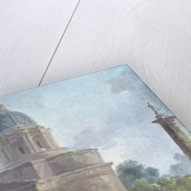 A Church Displayed to a Traveller in an Extensive Landscape by Hubert Robert