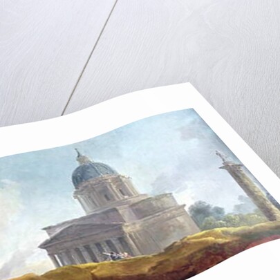 A Church Displayed to a Traveller in an Extensive Landscape by Hubert Robert