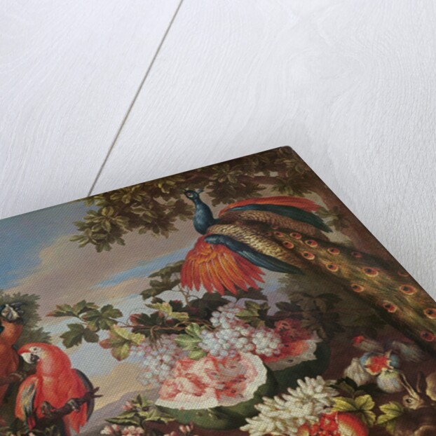 Fruit and Exotic Birds in a Landscape by Jean-Baptiste Monnoyer