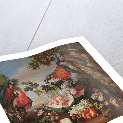 Fruit and Exotic Birds in a Landscape by Jean-Baptiste Monnoyer