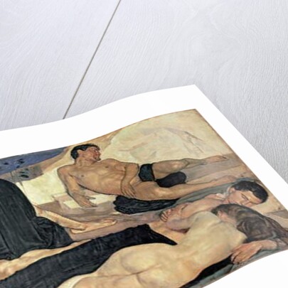 At night Group of naked sleepers, one of them in the midst of a nightmare, 1890 by Ferdinand Hodler