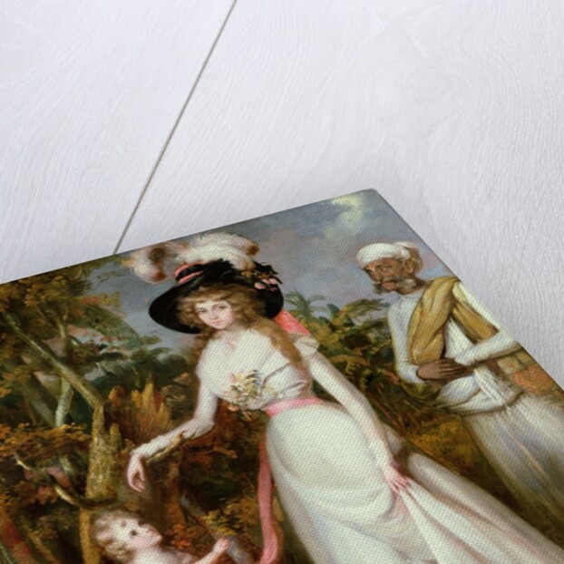 Mrs Graham of Kinross, her Daughter and a Jamadar, c.1786 by John Alefounder