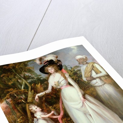 Mrs Graham of Kinross, her Daughter and a Jamadar, c.1786 by John Alefounder