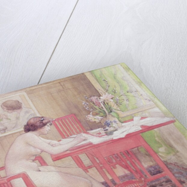 Model Writing Postcards, 1906 by Carl Larsson
