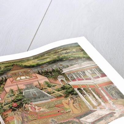 A Mughal Princess in her Garden by Indian School