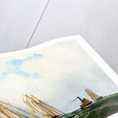 The 'Sappho' off Sandy Hook Lightship, 1870 by Antonio Jacobsen