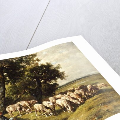 A shepherd and his flock by Charles Emile Jacques
