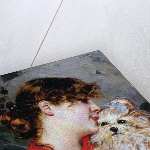 The actress Rejane and her dog, c.1885 by Giovanni Boldini
