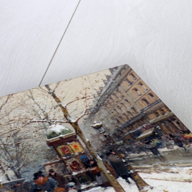 Bookstalls in Winter, Paris by Eugene Galien-Laloue