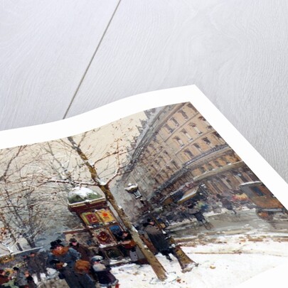 Bookstalls in Winter, Paris by Eugene Galien-Laloue
