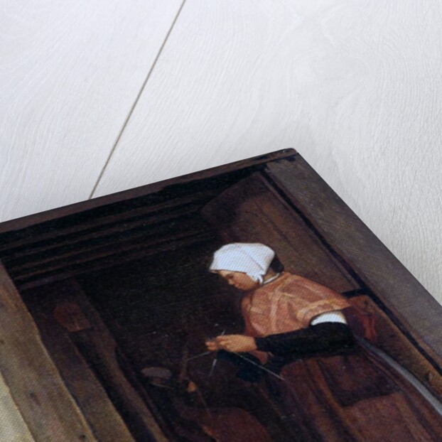 Peasant Girl Knitting, 1855 by Francois Bonvin