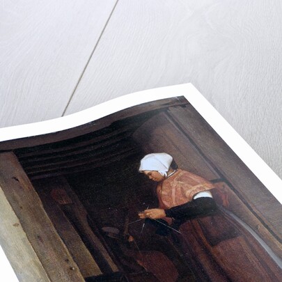 Peasant Girl Knitting, 1855 by Francois Bonvin