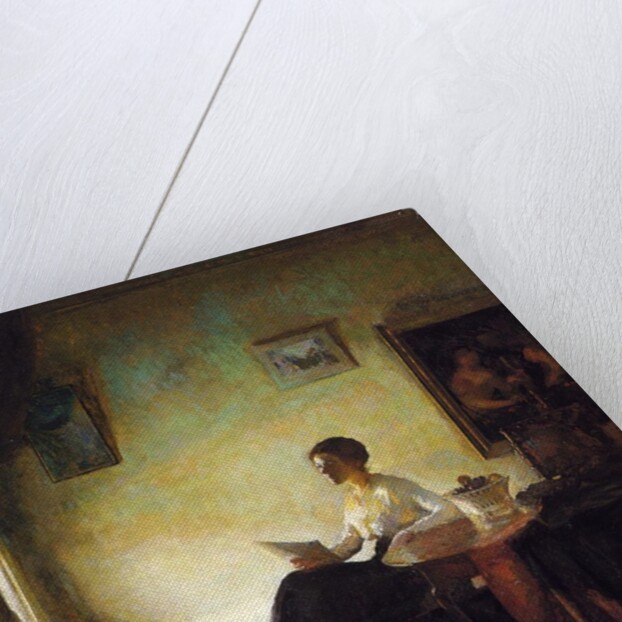 Woman reading at home, 1918 by Frederick Andrew Bosley