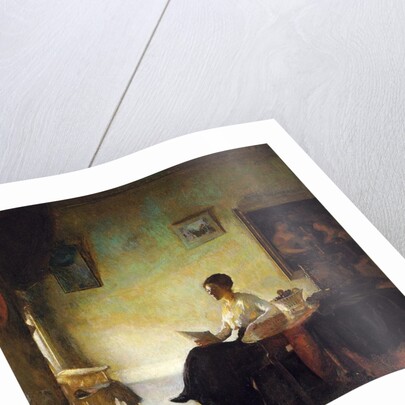 Woman reading at home, 1918 by Frederick Andrew Bosley