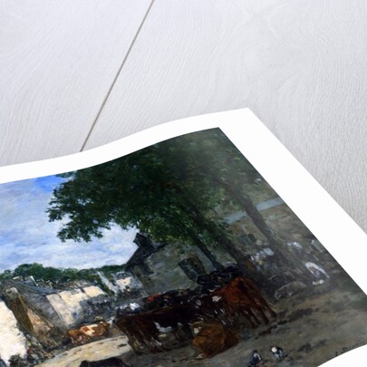 Cattle market at Daoulas, Brittany, 1861 by Eugene Louis Boudin