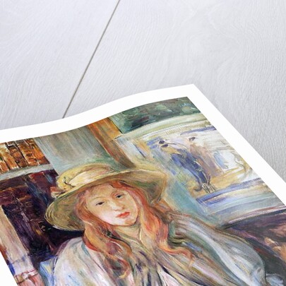 Julie Manet with a straw hat, 1892 canvas) by Berthe Morisot