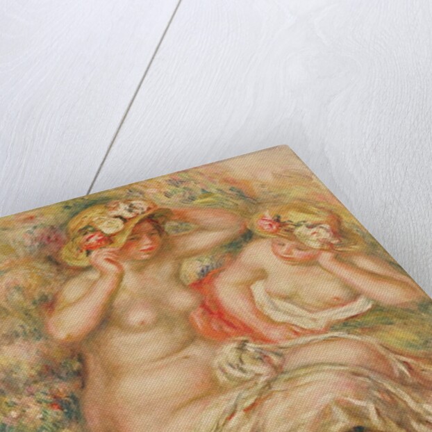 Two Nudes Wearing Hats by Pierre Auguste Renoir