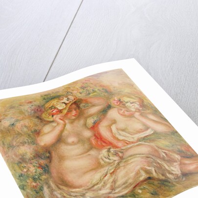 Two Nudes Wearing Hats by Pierre Auguste Renoir
