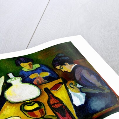 Three Women at the Table by the Lamp, 1912 by August Macke