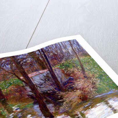 The River Epte with Monet's Boat-Atelier, c.1887-90 by John Leslie Breck