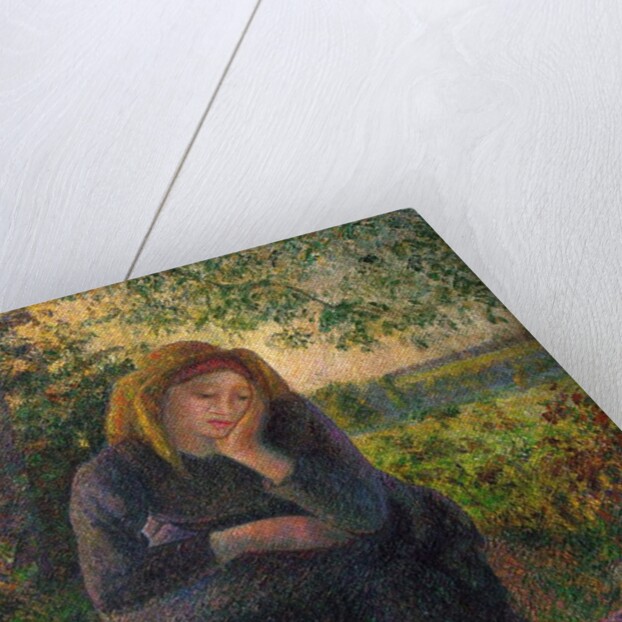 A Pensive Peasant Girl, 1892 by Camille Pissarro