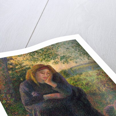 A Pensive Peasant Girl, 1892 by Camille Pissarro