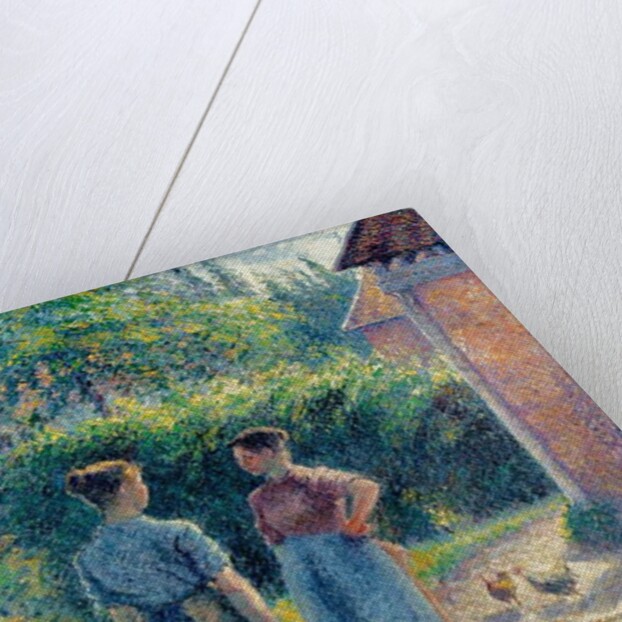Peasant Women Chatting at Eragny, 1895-1902 by Camille Pissarro